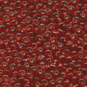 Silver-Lined Ruby Miyuki Magatama Beads 4mm