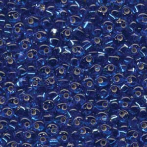 Silver-Lined Sapphire Miyuki Magatama Beads 4mm
