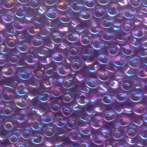 Transparent Purple AB Miyuki Magatama Beads 4mm