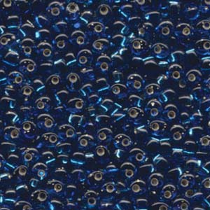 Silver-Lined Capri Blue Miyuki Magatama Beads 4mm