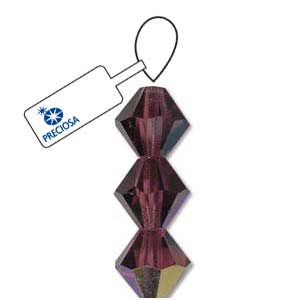 Amethyst AB Preciosa Crystal Bicone Beads