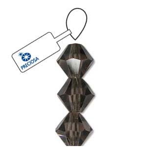 Black Diamond Preciosa Crystal Bicone Beads