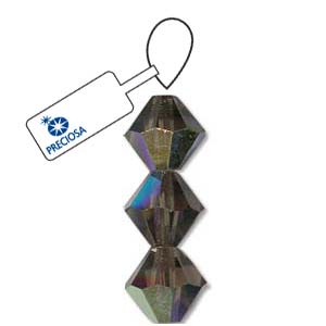 Black Diamond AB Preciosa Crystal Bicone Beads