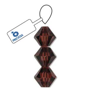 Light Burgundy Preciosa Crystal Bicone Beads
