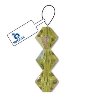 Citrine AB Preciosa Crystal Bicone Beads