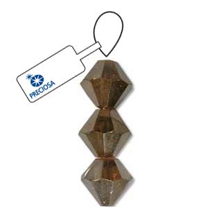 Crystal Golden Flare Preciosa Crystal Bicone Beads