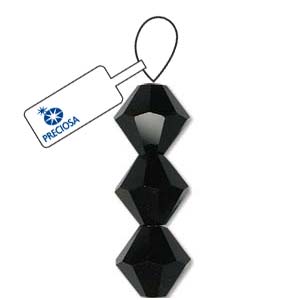 Jet Preciosa Crystal Bicone Beads