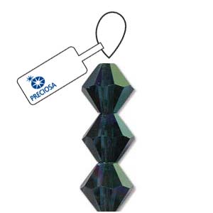 Montana AB Preciosa Crystal Bicone Beads