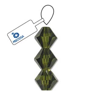 Olivine Preciosa Crystal Bicone Beads