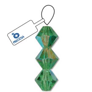 Peridot AB Preciosa Crystal Bicone Beads