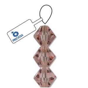Light Rose Preciosa Crystal Bicone Beads