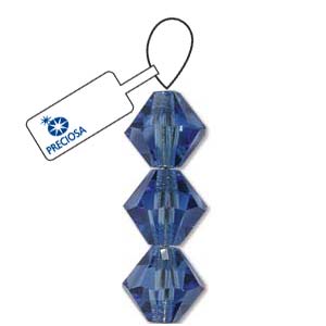 Sapphire Preciosa Crystal Bicone Beads