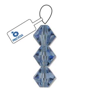 Light Sapphire Preciosa Crystal Bicone Beads