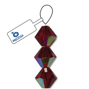 Siam AB Preciosa Crystal Bicone Beads