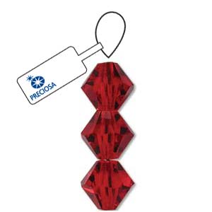 Light Siam Preciosa Crystal Bicone Beads