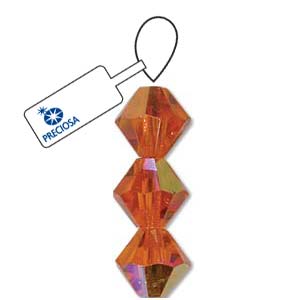 Sun AB Preciosa Crystal Bicone Beads