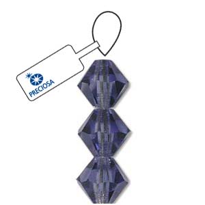 Tanzanite Preciosa Crystal Bicone Beads