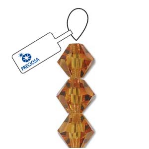 Topaz Preciosa Crystal Bicone Beads