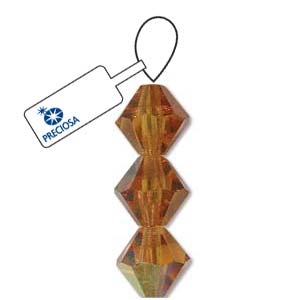 Topaz AB Preciosa Crystal Bicone Beads