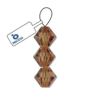 Light Colorado Topaz Preciosa Crystal Bicone Beads