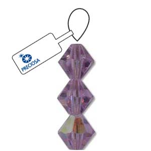 Violet AB Preciosa Crystal Bicone Beads