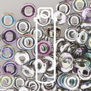 Silver Rainbow Czech O-Beads