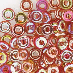 Crystal Orange Rainbow Czech O-Beads