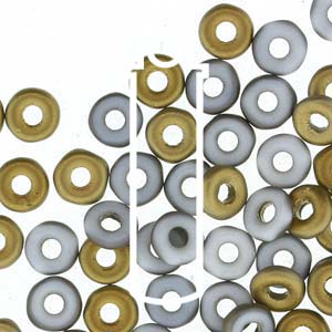 Chalk White Amber Mat Czech O-Beads