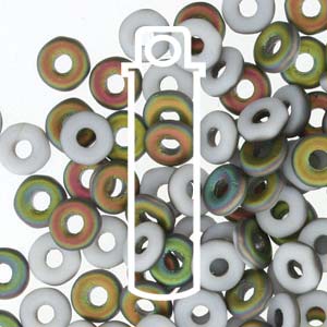 Chalk White Vitrail Matte Czech O-Beads