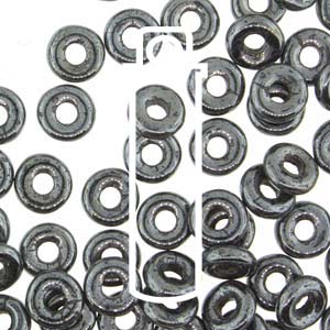 Hematite Czech O-Beads