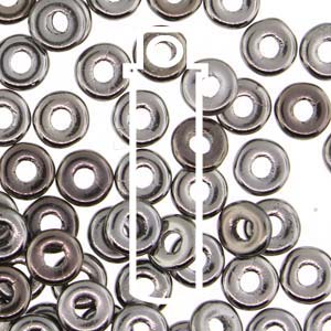 Jet Chrome Full Czech O-Beads