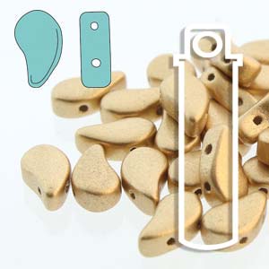 Paisley Duo 8x5mm Bronze Pale Gold Beads