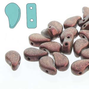 Paisley Duo 8x5mm Polychrome Dark Violet Beads