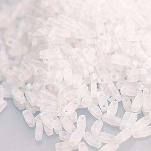 Matte Transparent Crystal AB Miyuki Tila Seed Beads - Quarter Cut
