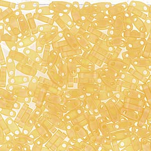 Matte Transparent Light Topaz AB Miyuki Tila Seed Beads - Quarter Cut