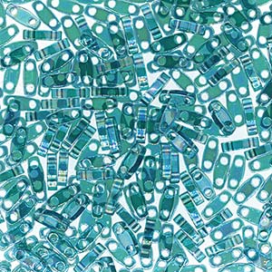 Transparent Teal AB Miyuki Quarter Tila Seed Beads