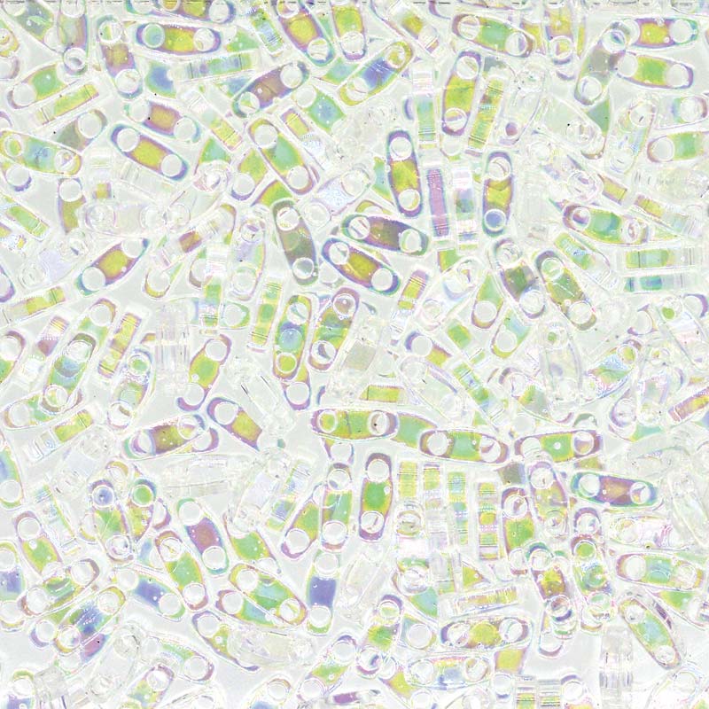 Rainbow Clear Miyuki Quarter Tila Seed Beads