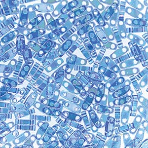 Transparent Sapphire AB Miyuki Tila Seed Beads - Quarter Cut