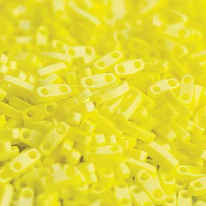 Matte Opaque Yellow AB Miyuki Tila Seed Beads - Quarter Cut