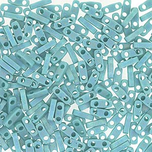 Matte Opaque Turquoise AB Miyuki Tila Seed Beads - Quarter Cut