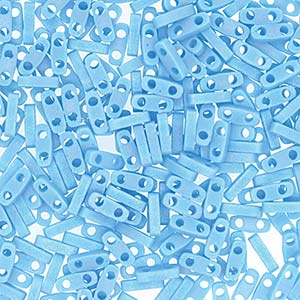 Matte Opaque Turquoise Miyuki Tila Seed Beads - Quarter Cut