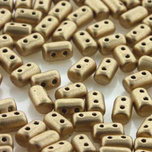 Crystal Bronze Pale Gold Czech Glass Rulla Beads