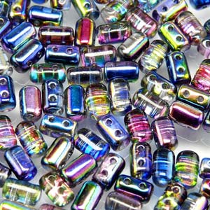 Magic Blue Pink Czech Glass Rulla Beads