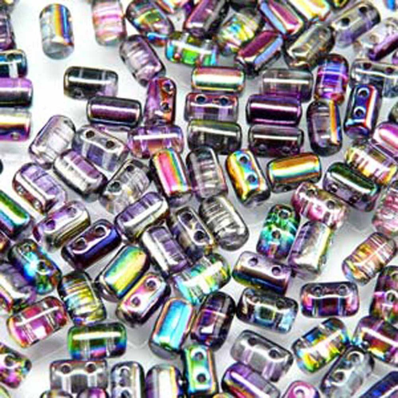 Magic Violet Grey Czech Glass Rulla Beads