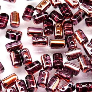Amethyst Gold Capri Czech Glass Rulla Beads