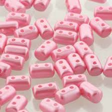 Pastel Pink Czech Glass Rulla Beads