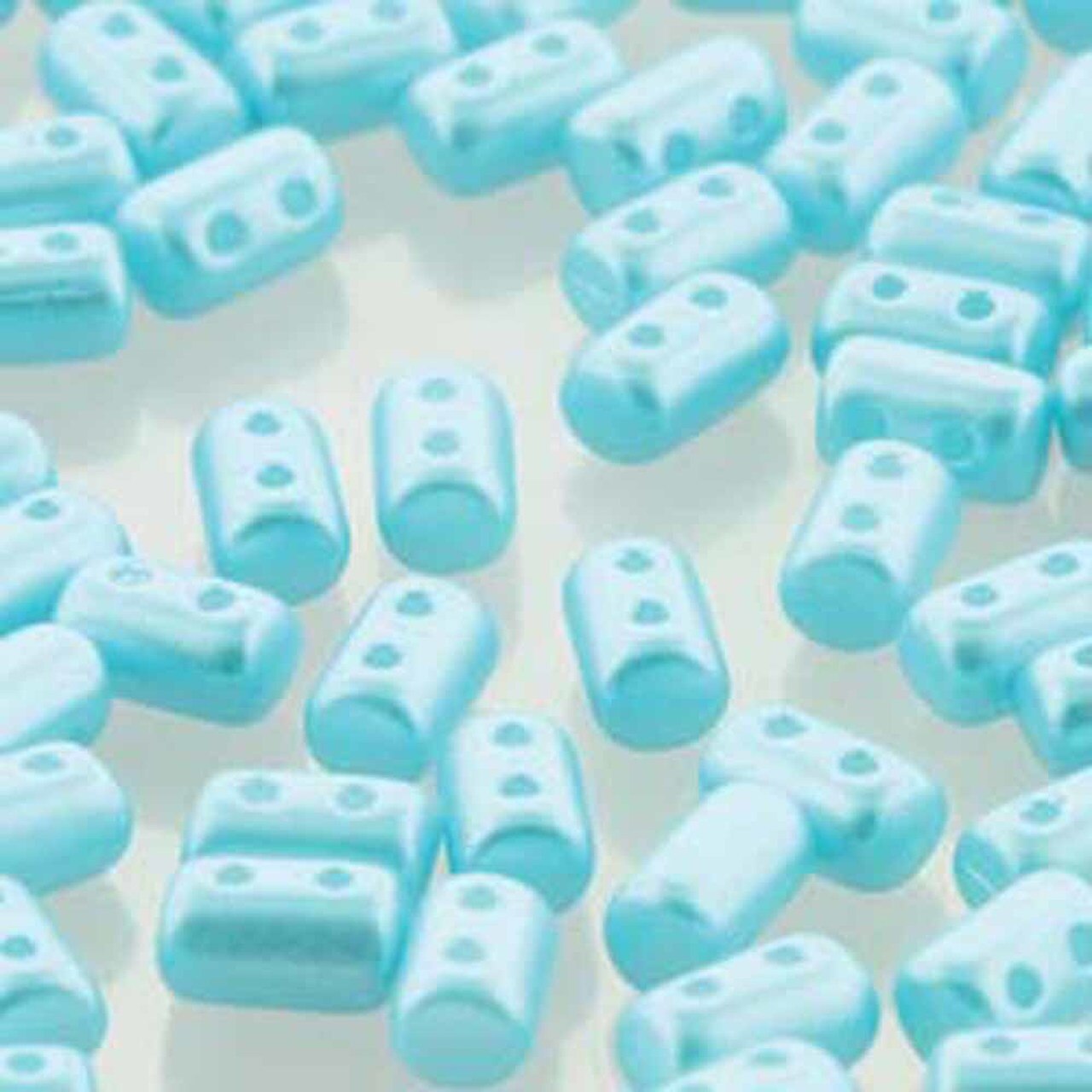 Pastel Aqua Czech Glass Rulla Beads