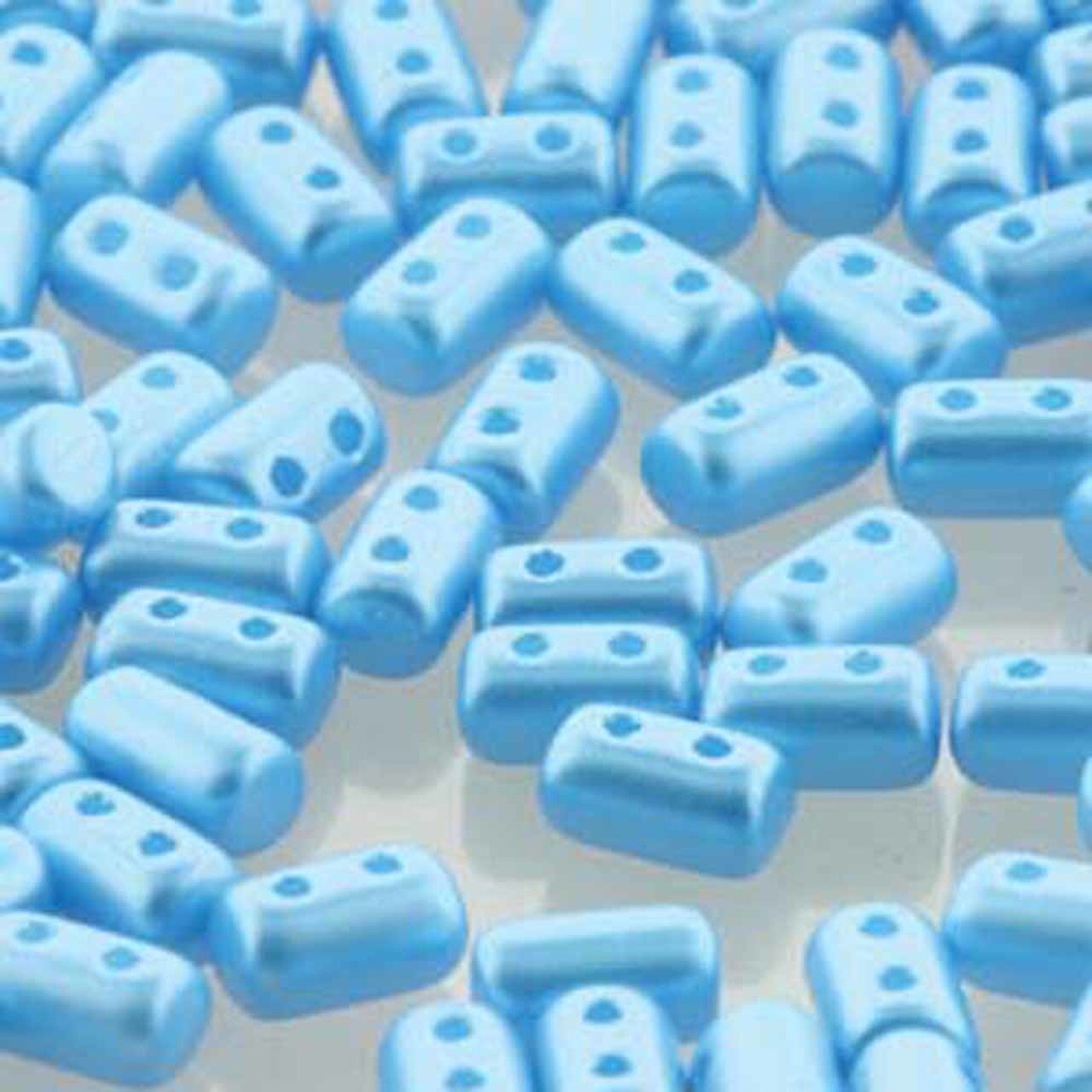 Pastel Turquoise Czech Glass Rulla Beads