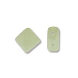 Milky Jonquil 6mm 2 Hole Czech Silky Beads