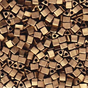 Matte Metallic Dark Bronze Miyuki Sharp Triangle Beads 5/0